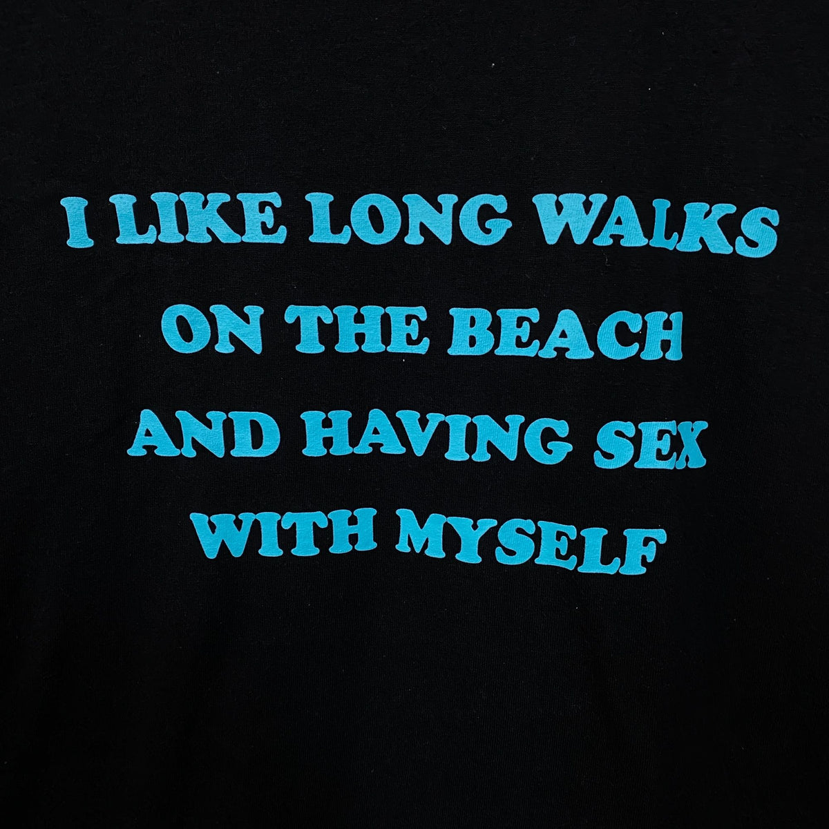 "I Like Long Walks On The Beach And Having Sex With Myself" Graphic Tee Small