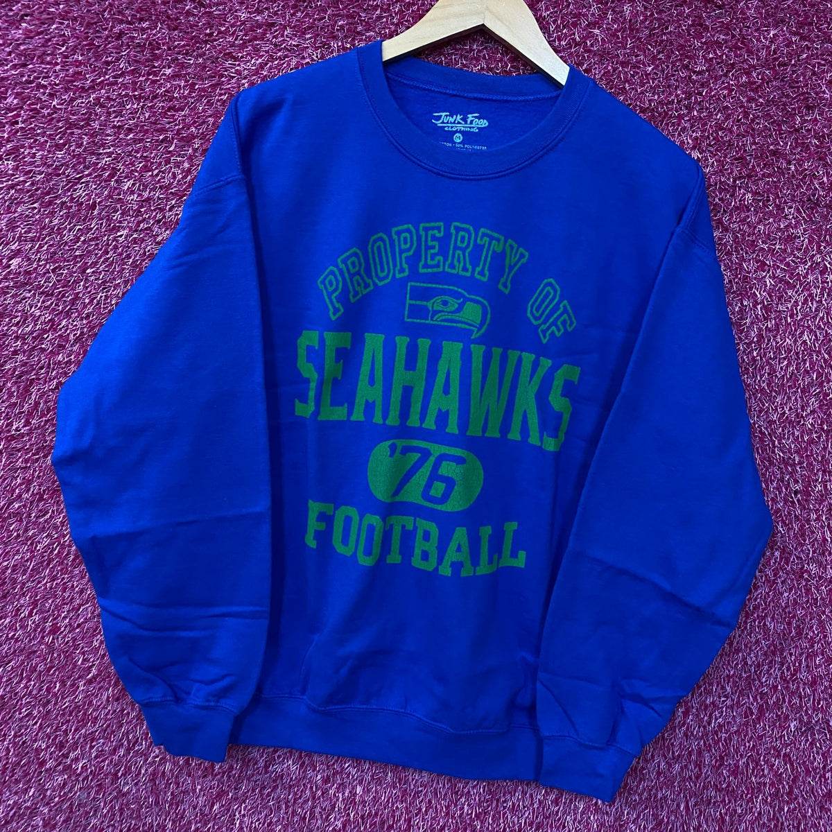 Junk Food Clothing Seattle Seahawks Property Flea Market Crewneck Sweatshirt Medium