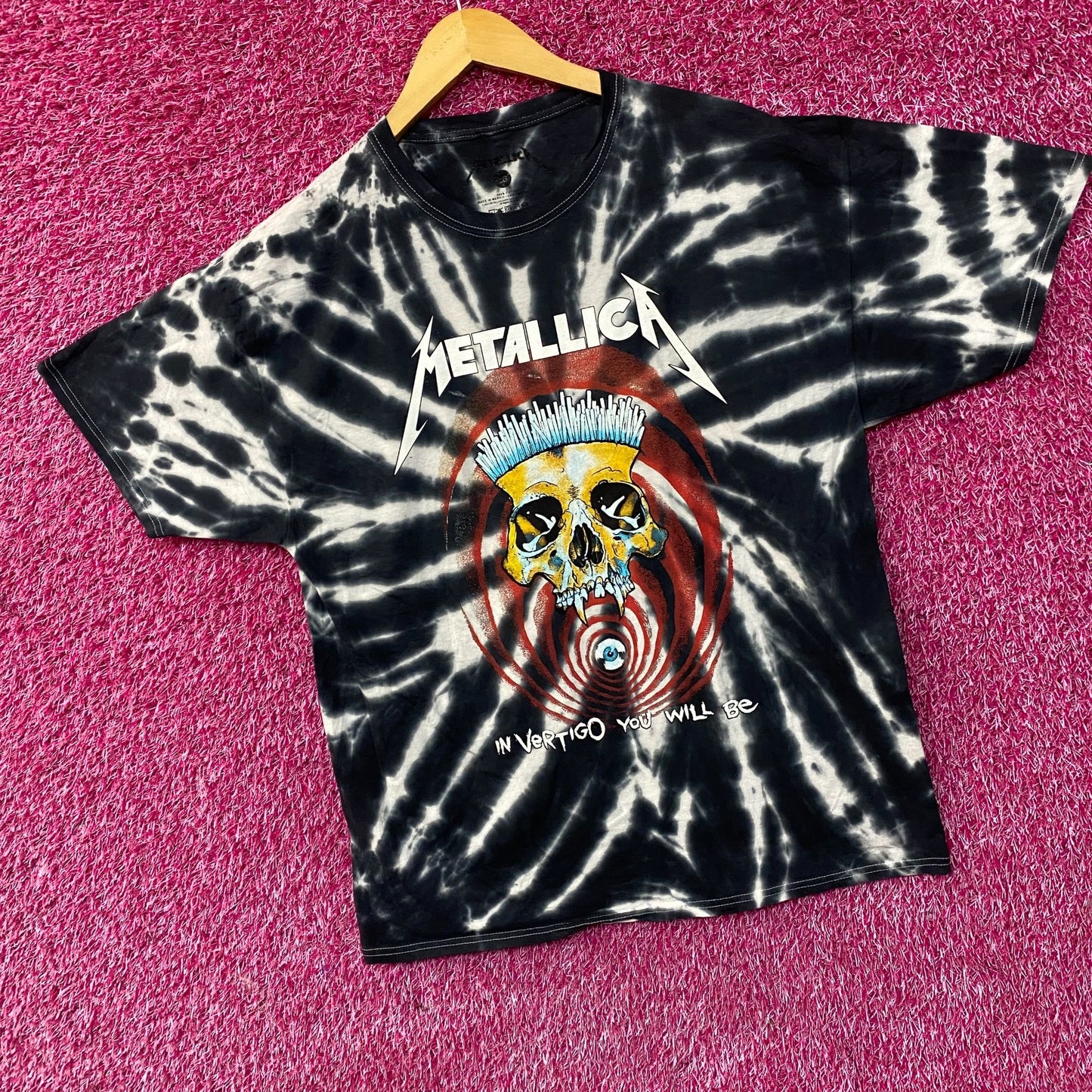 Metallica Vertigo You Will Be Rock Spiral Tie Dye T-Shirt Large