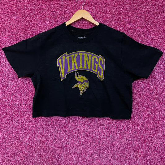 Junk Food Clothing Minnesota Vikings Women's Mock Neck Crop Tee XL