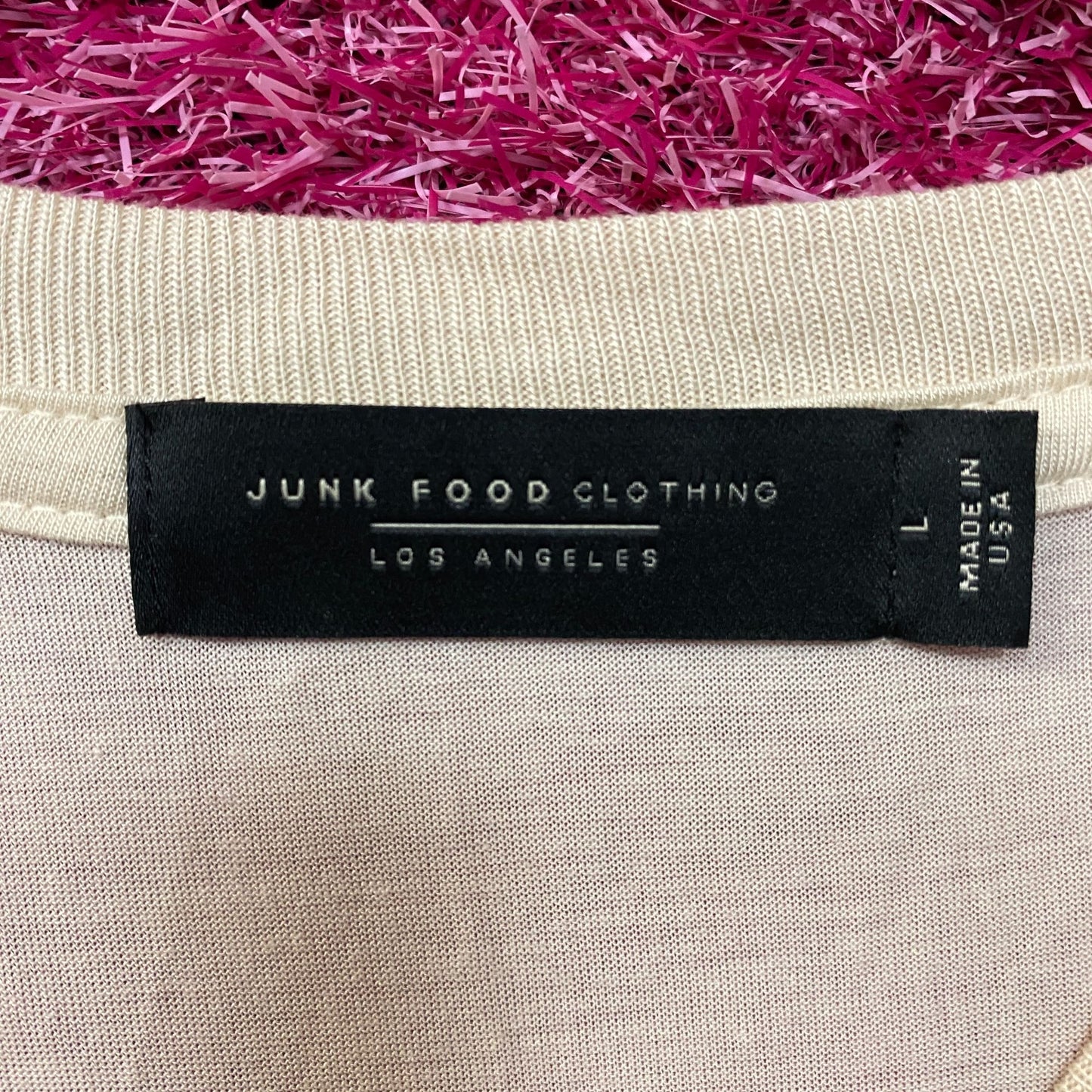 Junk Food Clothing Women's "Keep On Lovin'" Vintage Style Tissue Crop Tank Large