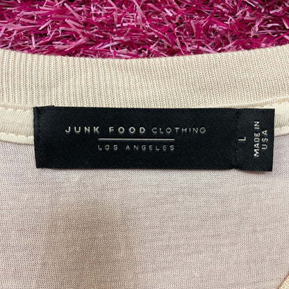 Junk Food Clothing Women's "Keep On Lovin'" Vintage Style Tissue Crop Tank Large