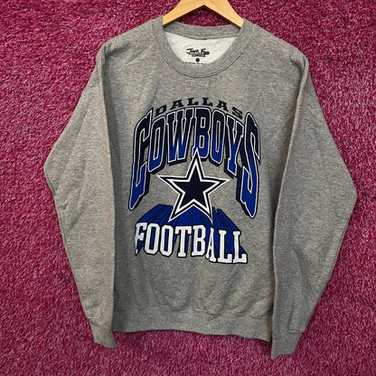 Junk Food Clothing Cowboy Dallas Heathered Gray Crewneck Pullover Sweatshirt Small