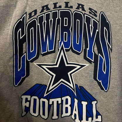 Junk Food Clothing Cowboy Dallas Heathered Gray Crewneck Pullover Sweatshirt Small