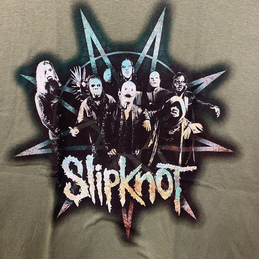 Slipknot Band Group Portrait Star Crest Green T-Shirt Large