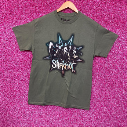 Slipknot Band Group Portrait Star Crest Green T-Shirt Large