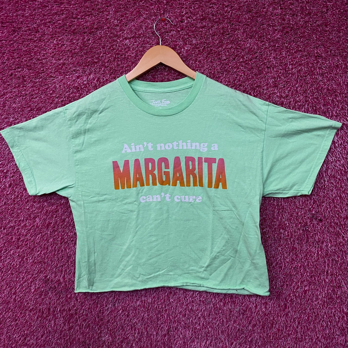 Junk Food Clothing "Ain't nothing a Margarita can't Cure" Crop T-shirt Medium