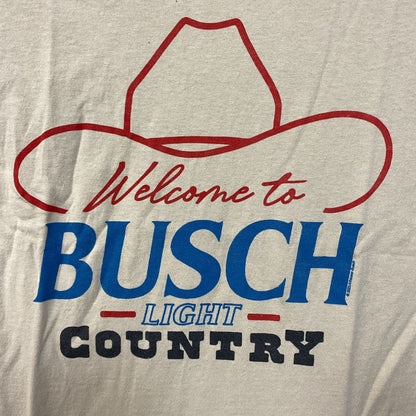 Welcome to Busch Light Country Cowboy Hat Beige T-Shirt XS