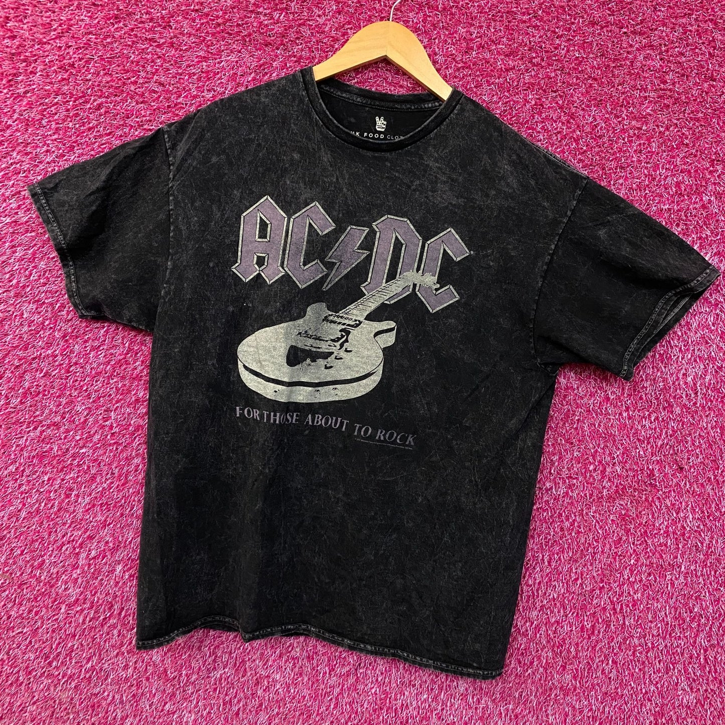 Junk Food AC/DC For Those About to Rock Guitar Graphic Tee Large
