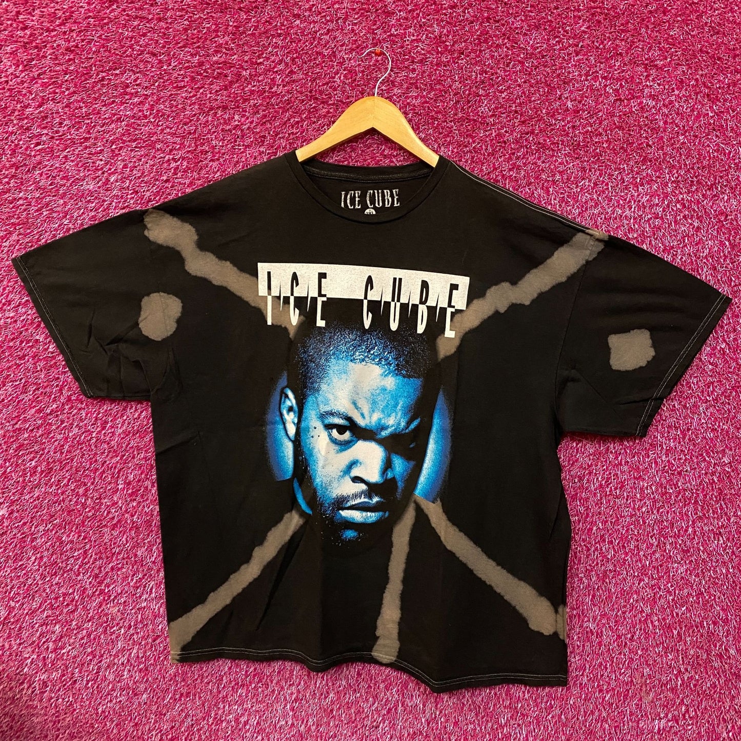 Ice Cube Face Graphic West Coast Hip-Hop Tie Dye T-Shirt 2XL