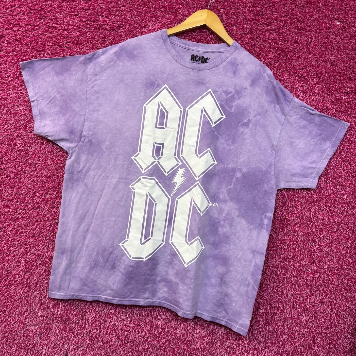 AC/DC Logo Graphic Design Tie-Dye T-Shirt 2XL