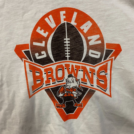 Junk Food Clothing Women's NFL Cleveland Browns Mock Neck Crop Tee XS