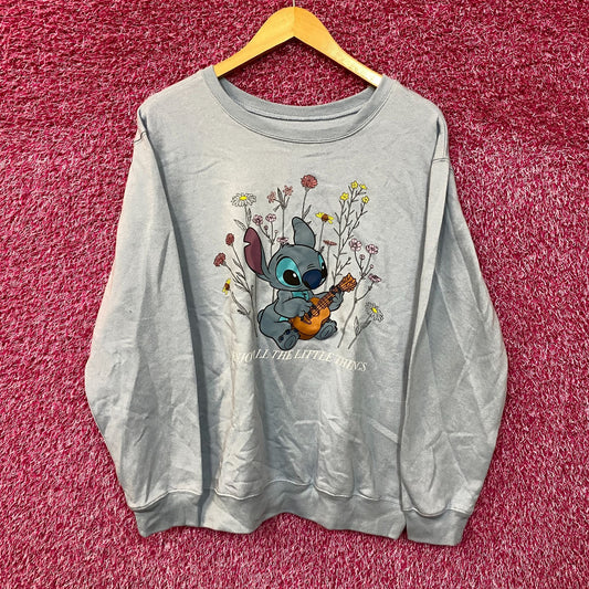 Stitch Enjoy All the Little Things Disney Movie Crewneck XL