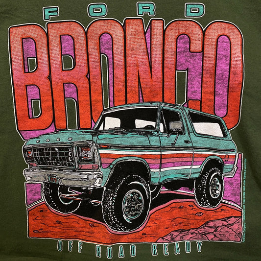 Junk Food Clothing Ford Bronco Off Road Ready Flea Market Women's Crop Tee Large