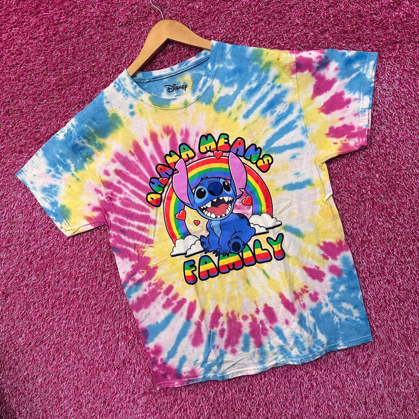 Stitch Ohana Means Family Lilo & Stitch Disney Tie Dye L
