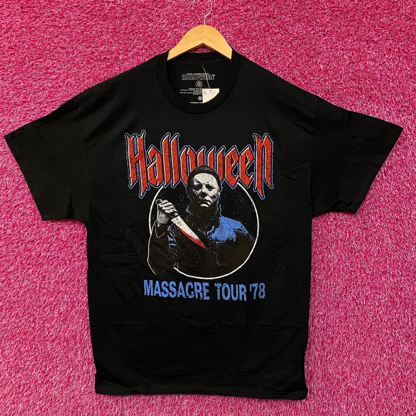 John Carpenter's Halloween Michael Myers Massacre Tour '78 Horror Graphic T-Shirt XL