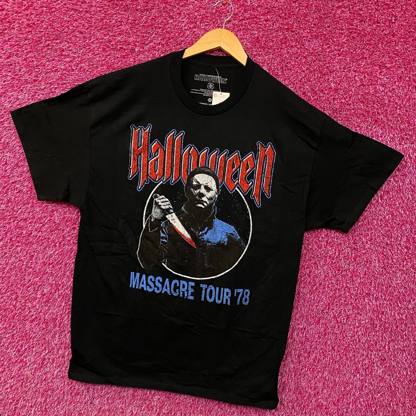 John Carpenter's Halloween Michael Myers Massacre Tour '78 Horror Graphic T-Shirt XL