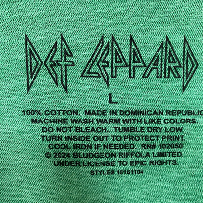 Def Leppard Hysteria Album Cover Green T-Shirt Large
