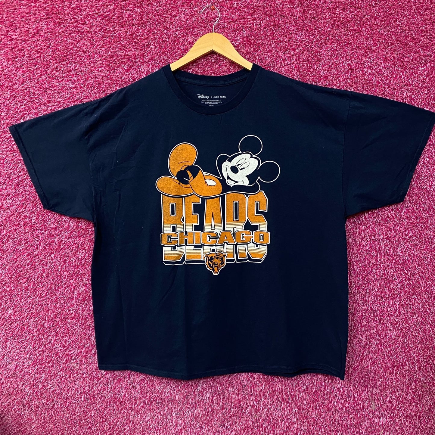 Disney x Junk Food NFL Chicago Bears Mickey Mouse Navy Blue Shirt 2XL
