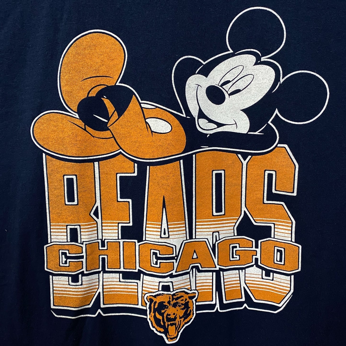Disney x Junk Food NFL Chicago Bears Mickey Mouse Navy Blue Shirt 2XL