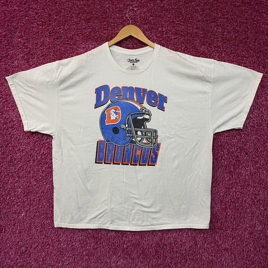 Junk Food NFL Denver Broncos Throwback Helmet Logo T- Shirt 2XL