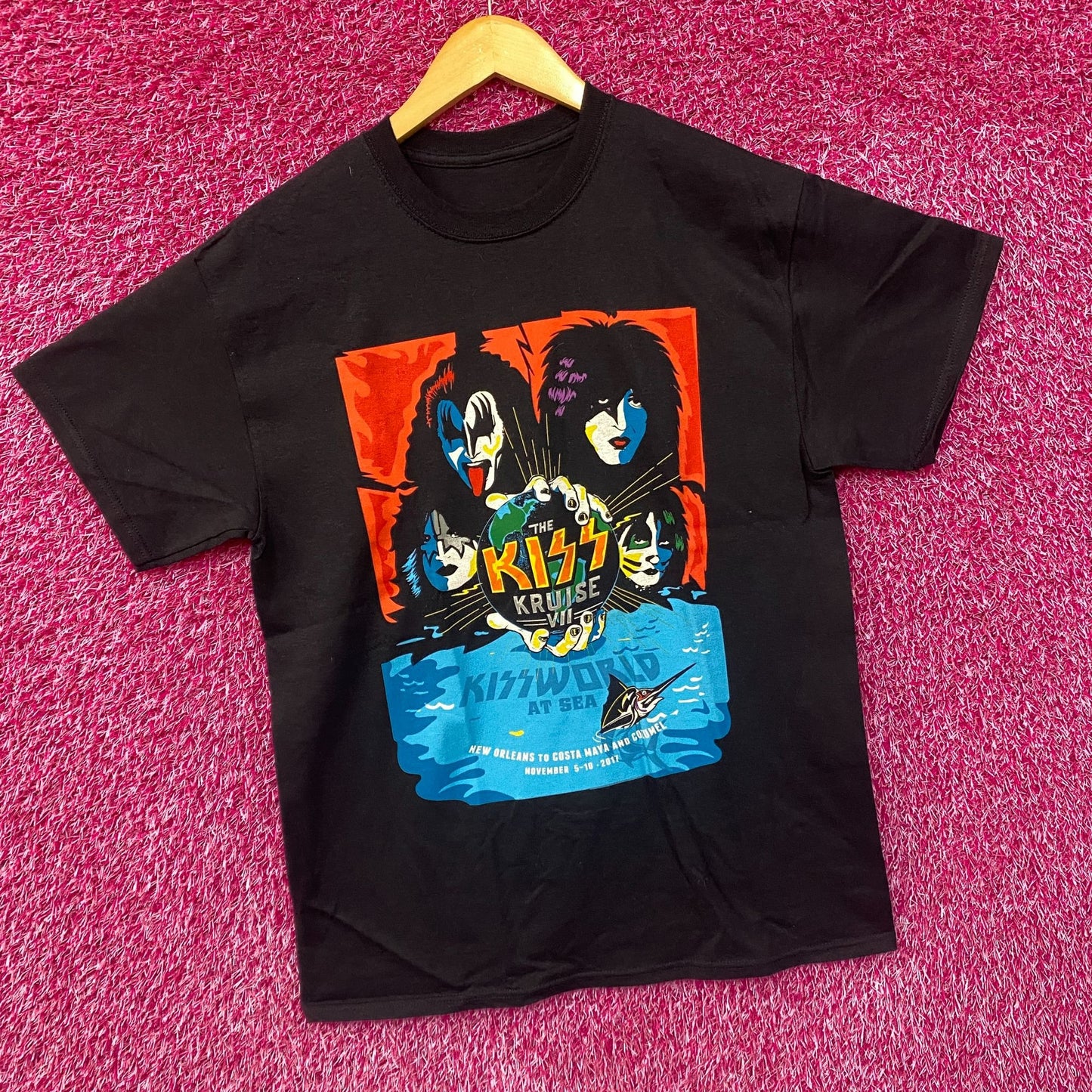 Kiss Kruise VII World At Sea Rock T-Shirt Large