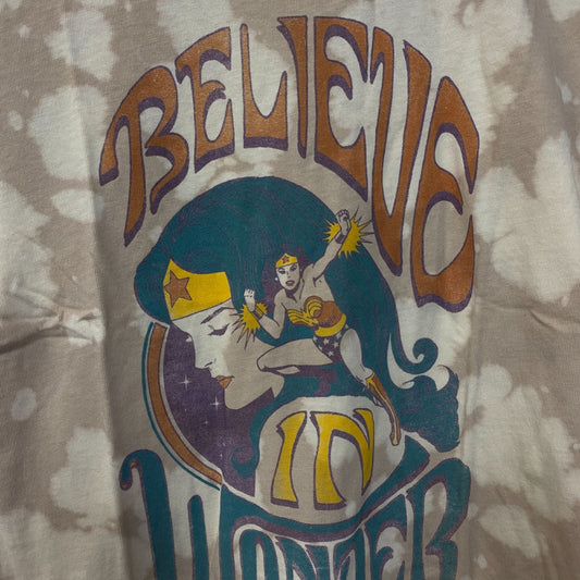 Junk Food Clothing Wonder Woman Believe in Wonder Tie-Dye T-Shirt XS