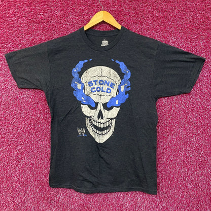 WWE Stone Cold Steve Austin Skull Graphic Design T-Shirt Large