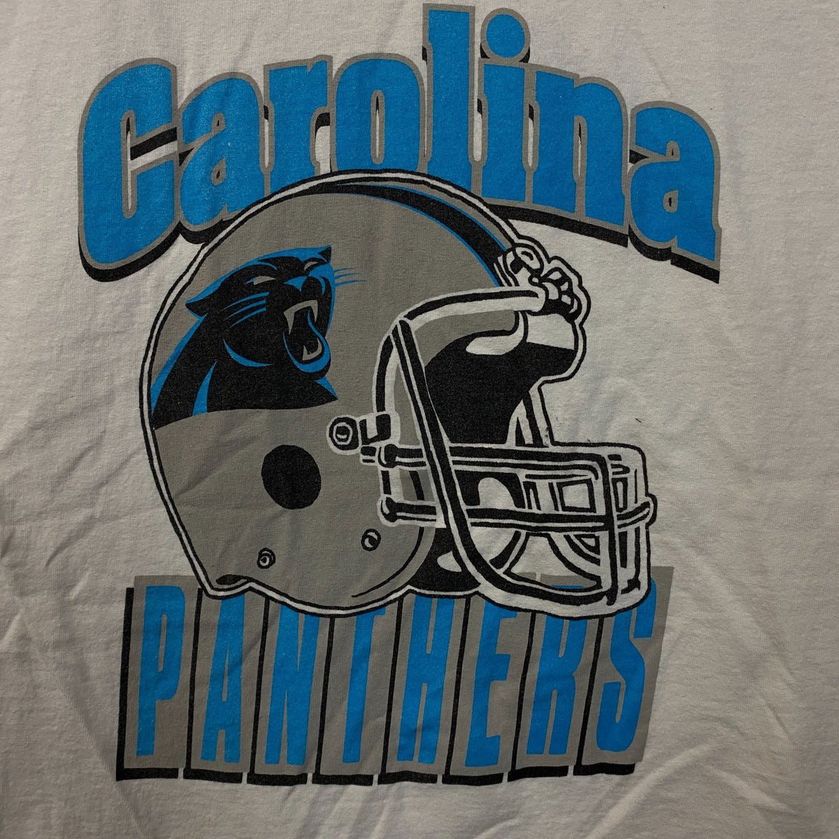 Junk Food Clothing Carolina Panthers Football Helmet White Tee Medium