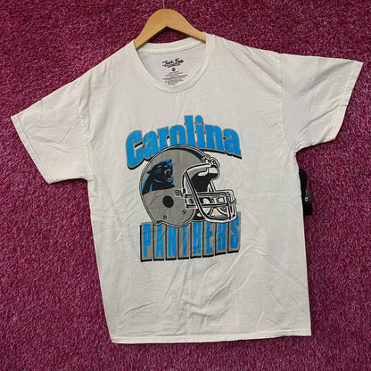 Junk Food Clothing Carolina Panthers Football Helmet White Tee Medium