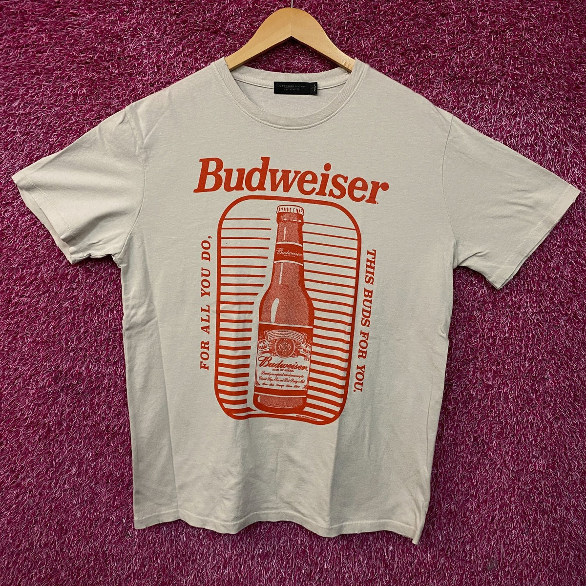 Budweiser "This Bud's for You" Retro Graphic T-Shirt Large