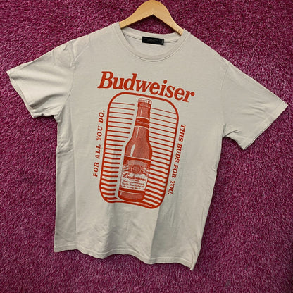 Budweiser "This Bud's for You" Retro Graphic T-Shirt Large