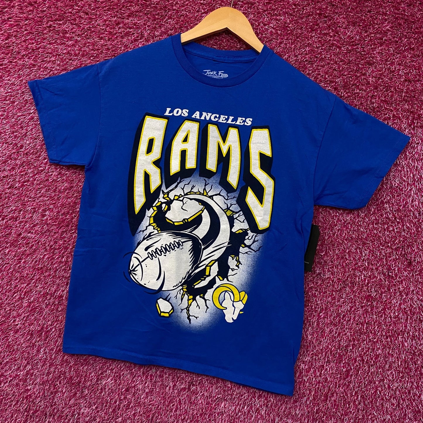 Junk Food NFL Los Angeles Rams Break Through T-Shirt Small