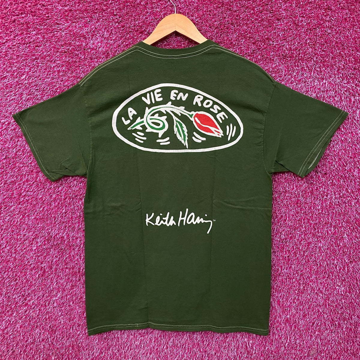 Keith Haring La Vie En Rose Art Graphic T-Shirt Large