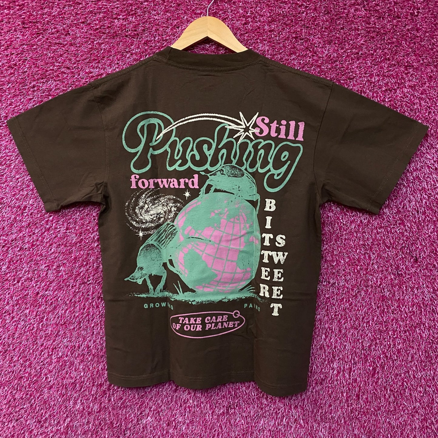 Bittersweet Take Care Of Our Planet Oversized Graphic T-Shirt Small