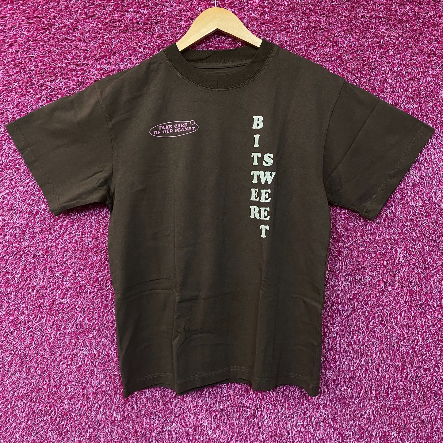 Bittersweet Take Care Of Our Planet Oversized Graphic T-Shirt Small