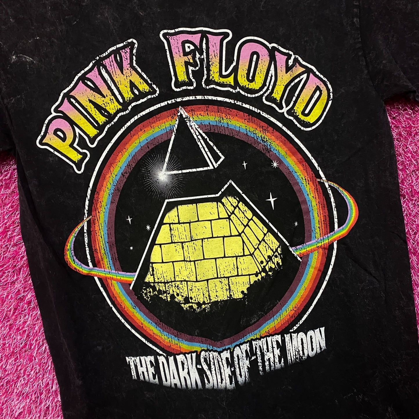 Pink Floyd The Dark Side of the Moon Mineral Wash Tshirt size Small