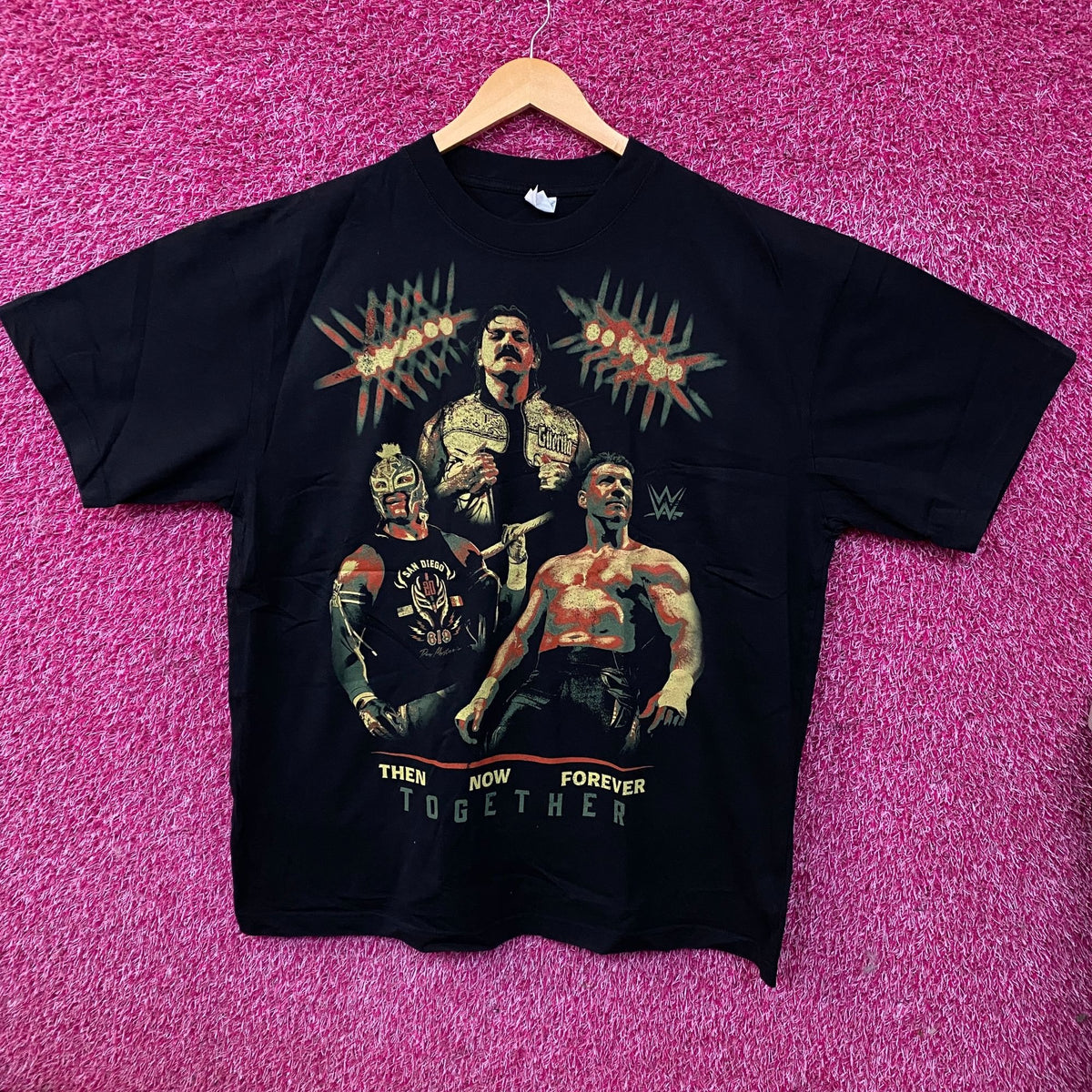 WWE "Then. Now. Forever. Together." Dom, Rey, Eddie Boxy T-Shirt XL