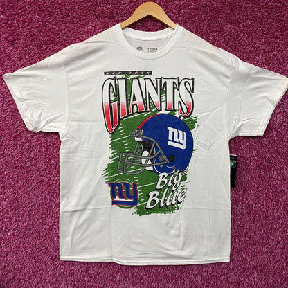 Team Apparel New York Giants Vintage-Style Helmet Logo Graphic T-Shirt Large