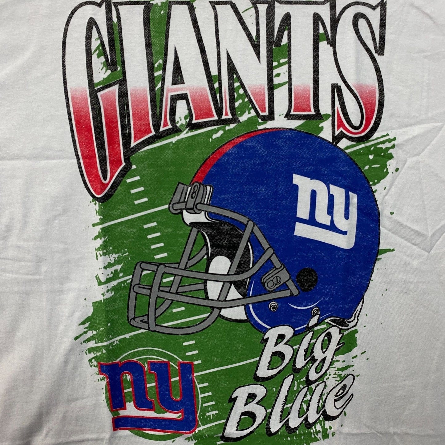 Team Apparel New York Giants Vintage-Style Helmet Logo Graphic T-Shirt Large