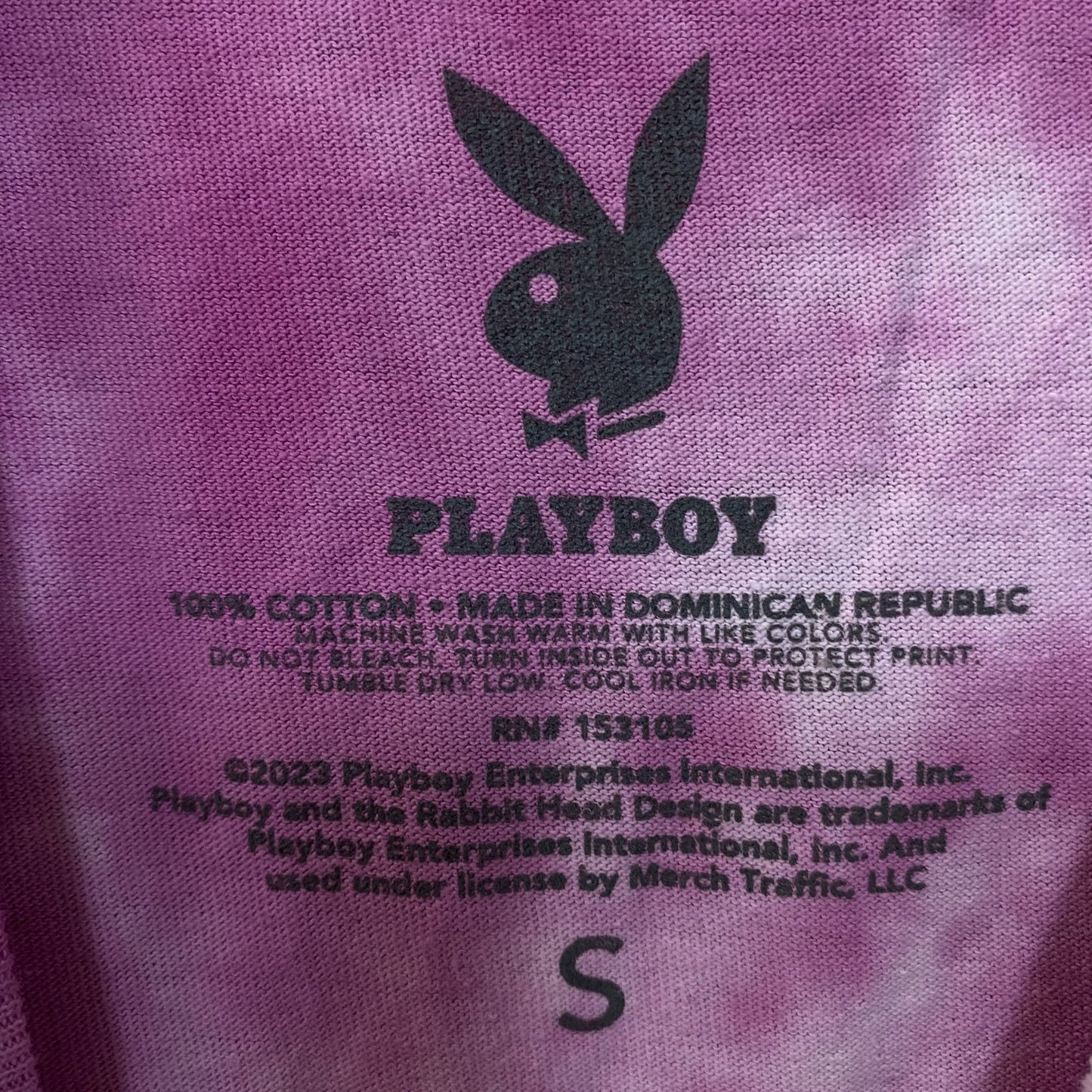 Playboy Colorful Arc Logo Tie-Dye Graphic T-Shirt Small