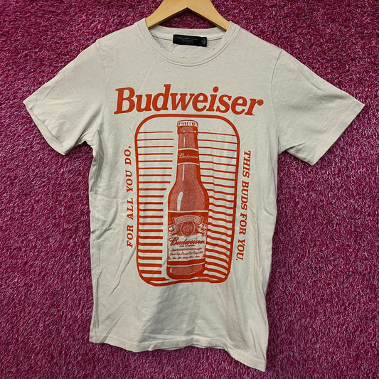 Junk Food Clothing Budweiser "This Bud's For You" Retro Style Tee XS