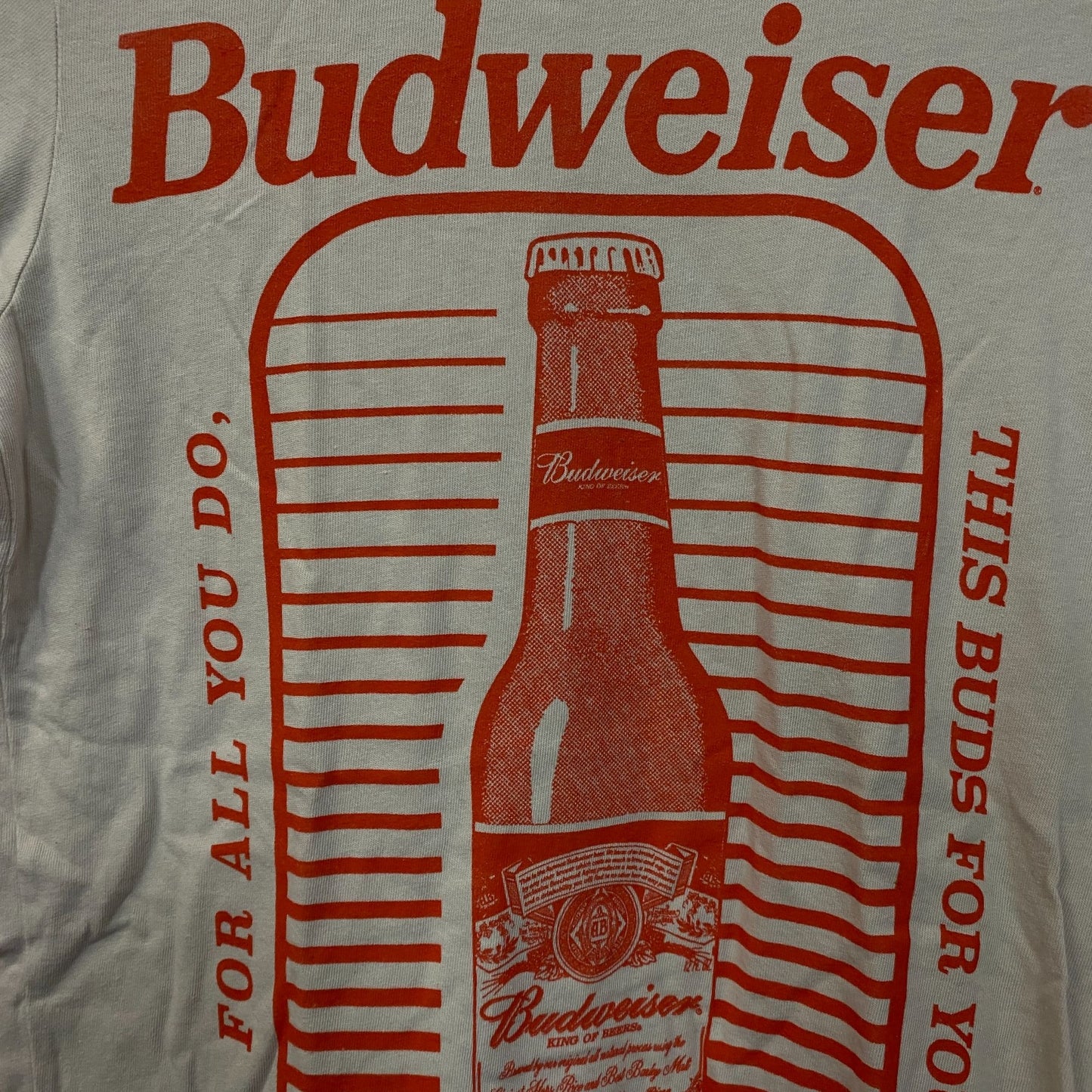 Junk Food Clothing Budweiser "This Bud's For You" Retro Style Tee XS