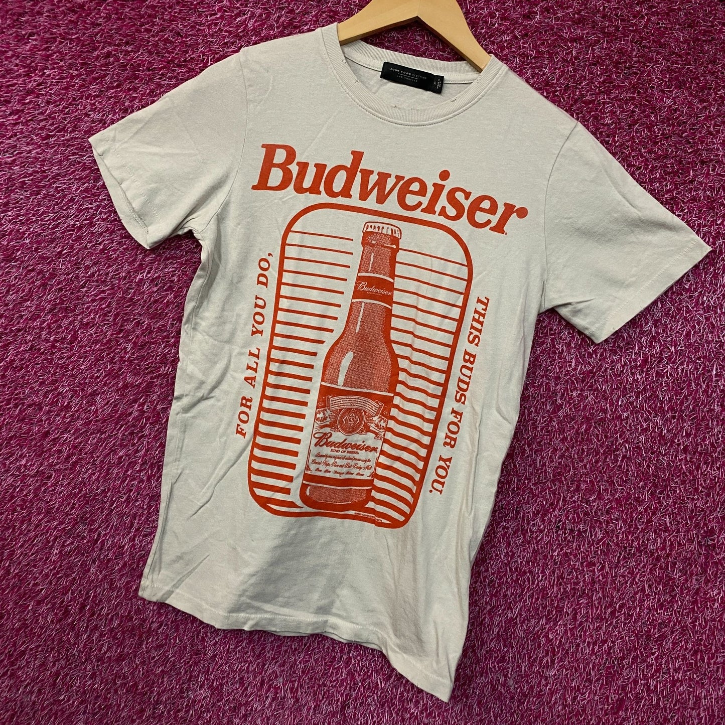 Junk Food Clothing Budweiser "This Bud's For You" Retro Style Tee XS
