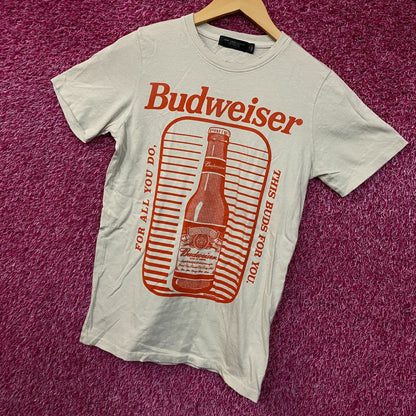 Junk Food Clothing Budweiser "This Bud's For You" Retro Style Tee XS