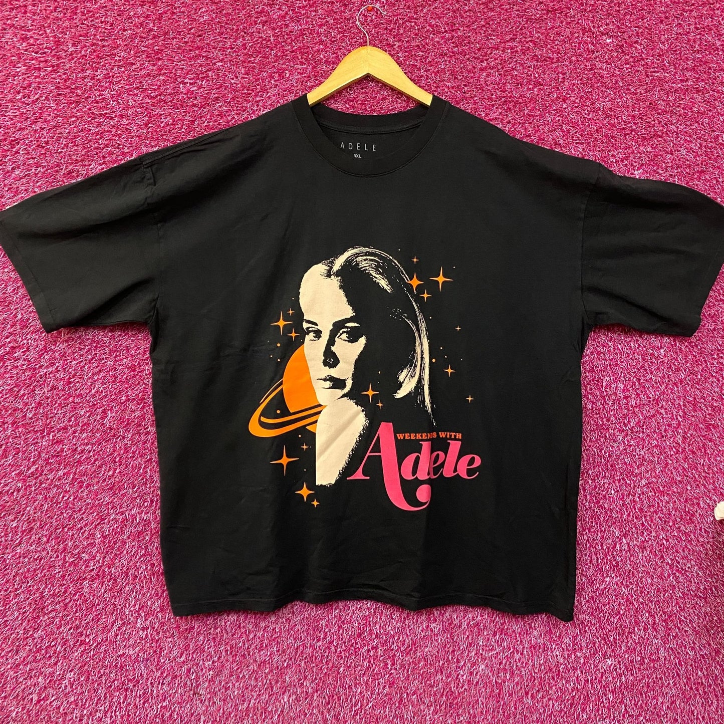 Adele Weekends with Adele Saturn Photo Graphic Design T-Shirt 3XL