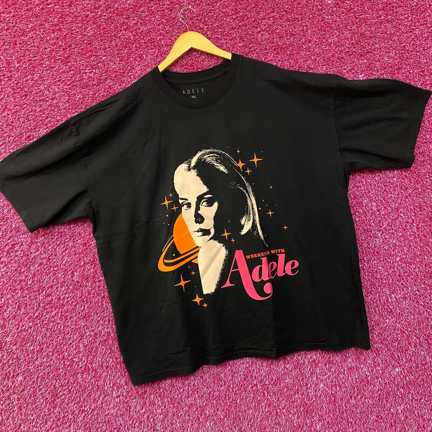 Adele Weekends with Adele Saturn Photo Graphic Design T-Shirt 3XL