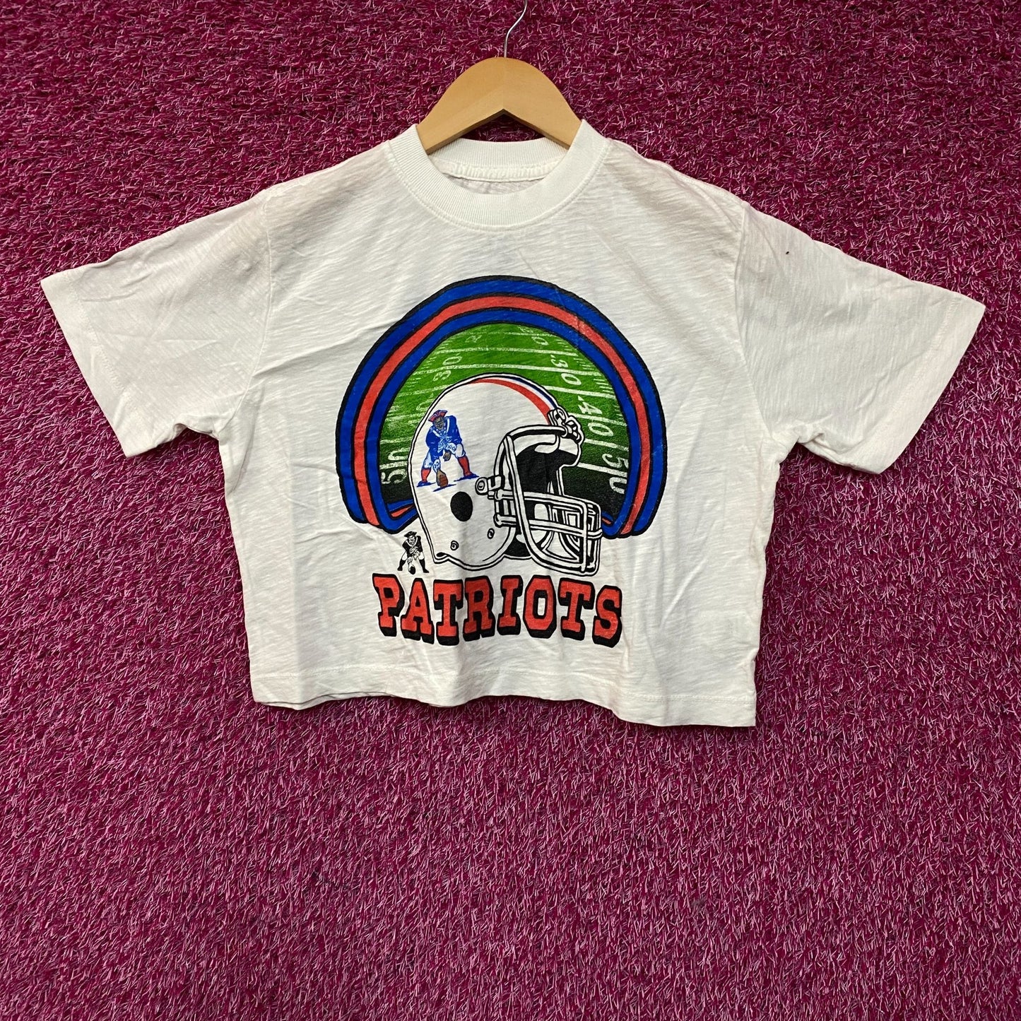 Junk Food Clothing NFL New England Patriots Game Time Women's Mock Neck Crop Tee XS