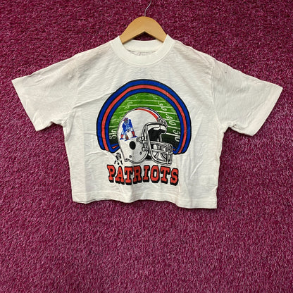 Junk Food Clothing NFL New England Patriots Game Time Women's Mock Neck Crop Tee XS