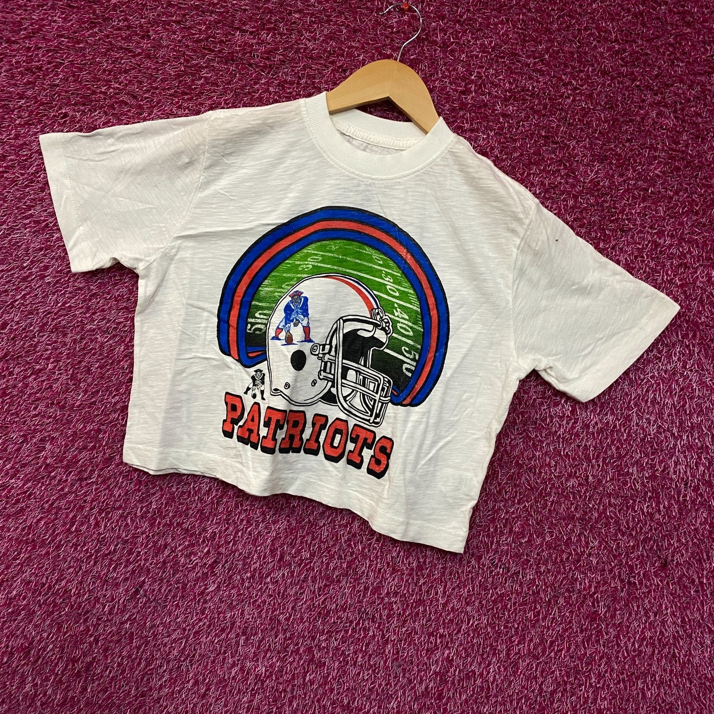 Junk Food Clothing NFL New England Patriots Game Time Women's Mock Neck Crop Tee XS